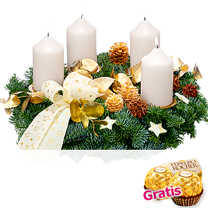Cremefarbener <br>Adventskranz