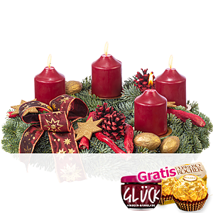 Gold-bordeauxfarbener <br>Kranz