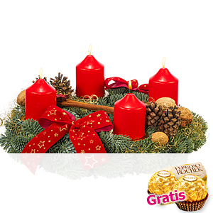 Rot-Goldener Advents-<br>kranz