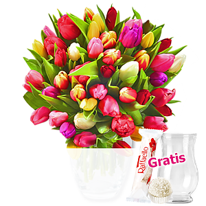 Bunte Tulpen <br>im Bund