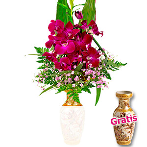 Orchideen mit <br>Ming-Vase