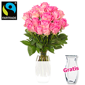 20 pinke Rosen <br>im Bund