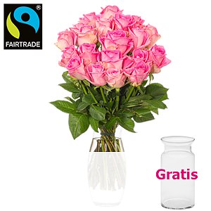 20 pinke Rosen <br>im Bund