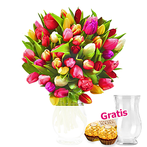 Bunte Tulpen <br>im Bund