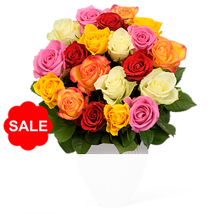 40er bunte Rosen <br>im Bund