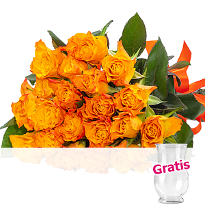 20 orange Rosen <br>im Bund