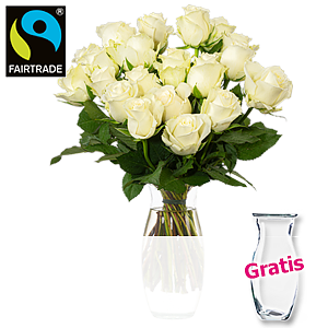 20 weiße Rosen <br>im Bund