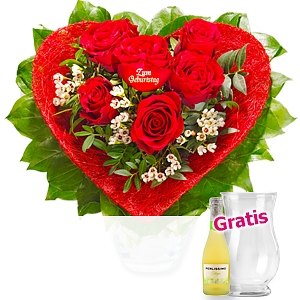 Rosenherz "Zum <br>Geburtstag"
