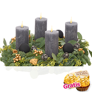 Anthrazitfarbener <br>Adventskranz