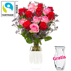 15 Rosen mit <br>Limonium