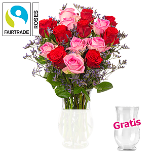 15 Rosen mit <br>Limonium