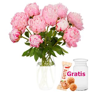 Rosa Pfingstrosen <br>im Bund